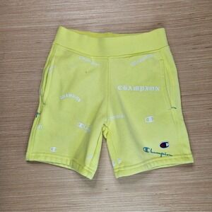 Champion‎ Boys Preschool Green Yellow White Logo Shorts Size 5 All Over Print